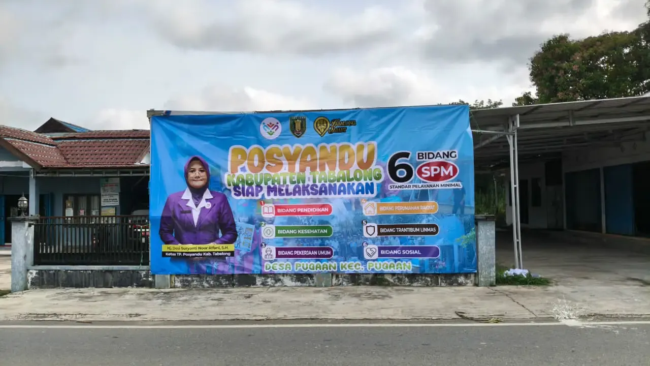PEMERINTAH DESA PUGAAN PASANG BALIHO POSYANDO 6 BIDANG SPM
