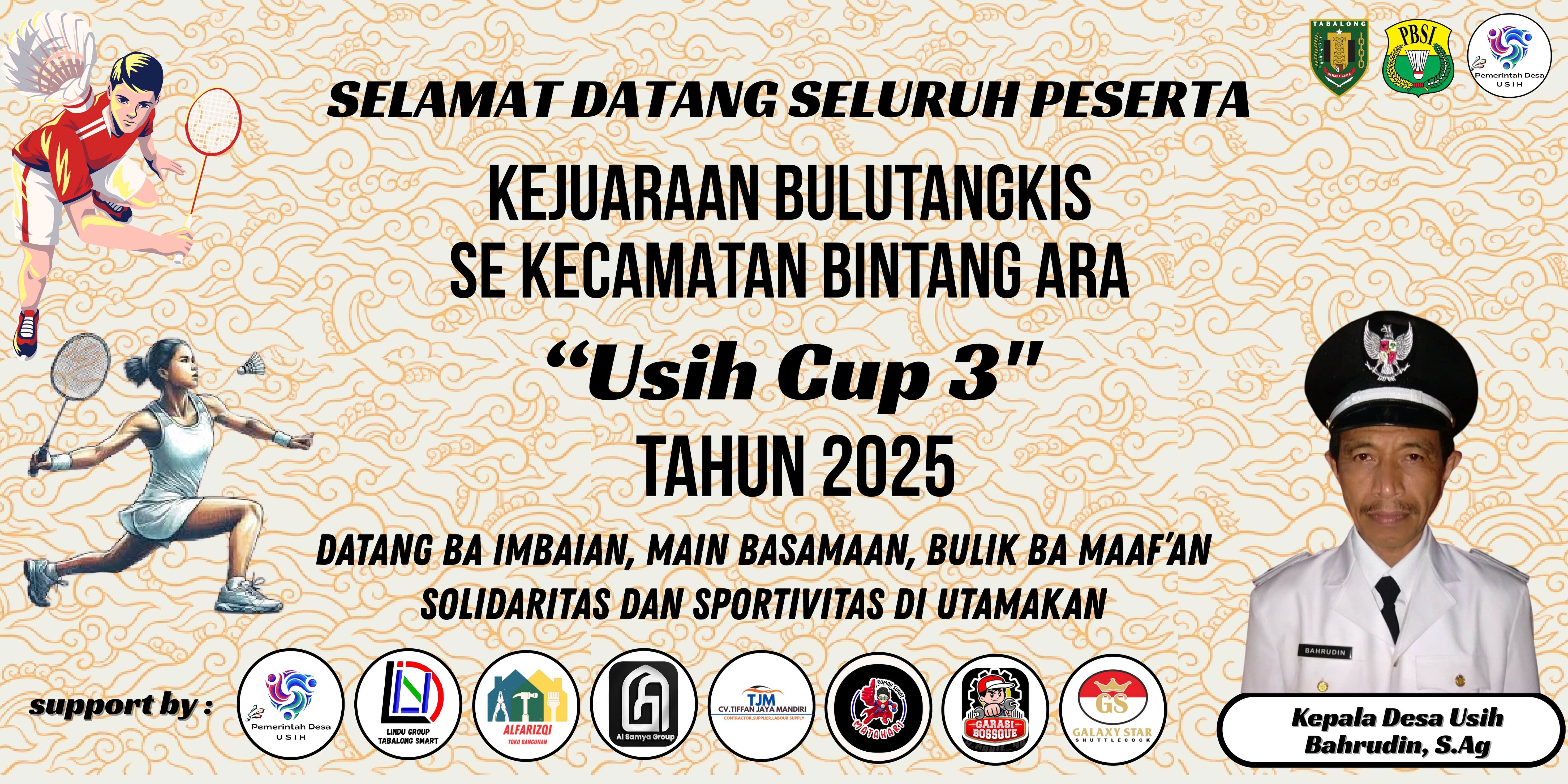 Spanduk Kejuaraan Bulu Tangkis Usih cup 3 Spanduk Kejuaraan Bulu Tangkis Usih cup 3