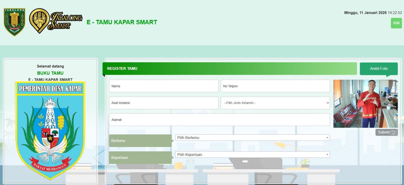 Sistem Aplikasi E-Tamu Desa Kapar Sistem Aplikasi E-Tamu Desa Kapar